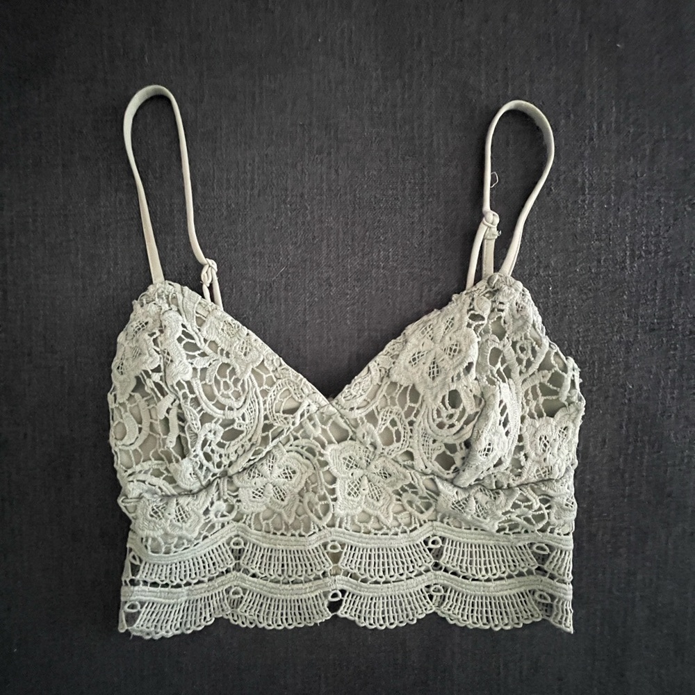 XS Mint green crochet top